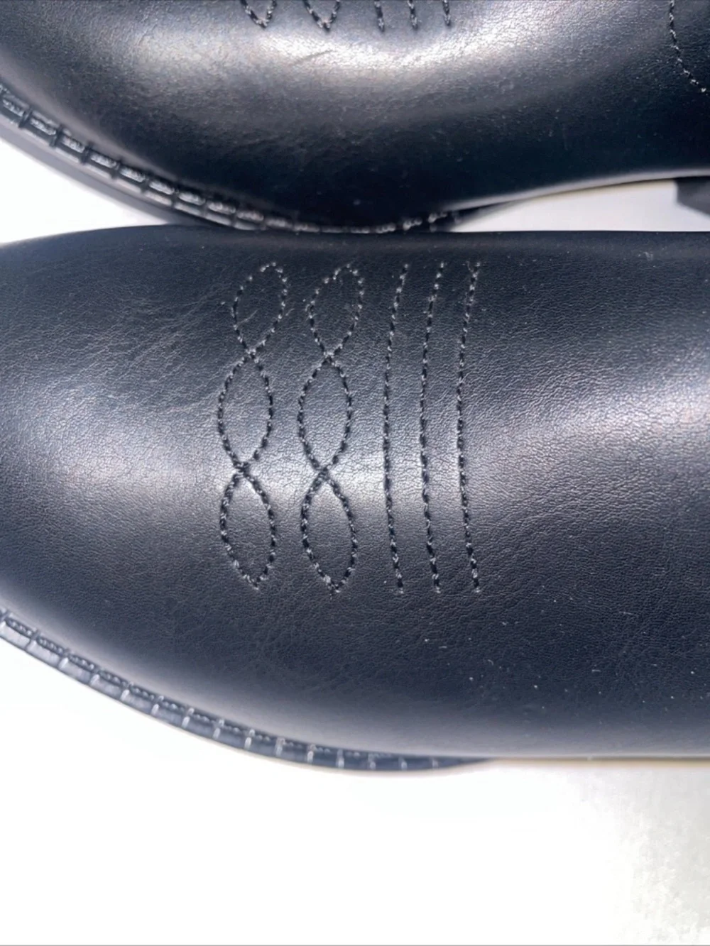 Girls‎ Western Boots Size 4 Black White Star Faux Leather Cowboy